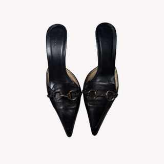 Gucci: Vintage Black Horsebit Kitten Heels (40)