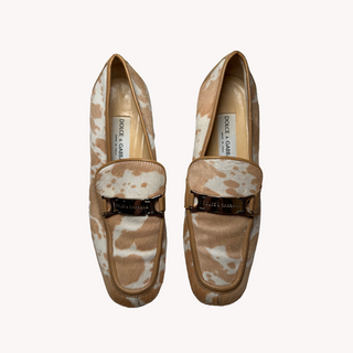 D&G: Vintage Cow Print Pony-Hair Loafers (38)