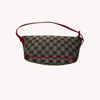 Gucci: Vintage Navy and Red Mini Pochette Bag