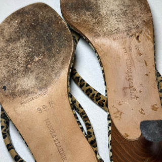 Manolo Blahnik: Vintage Leopard Flip-Flop Kitten Heels