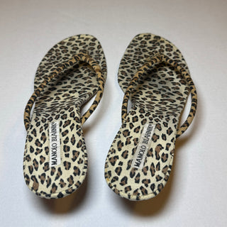 Manolo Blahnik: Vintage Leopard Flip-Flop Kitten Heels