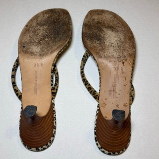 Manolo Blahnik: Vintage Leopard Flip-Flop Kitten Heels