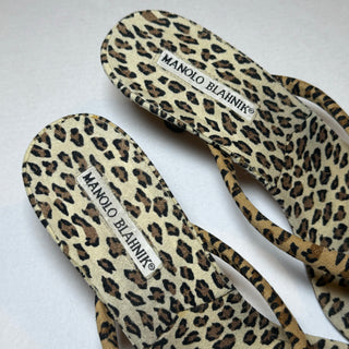 Manolo Blahnik: Vintage Leopard Flip-Flop Kitten Heels