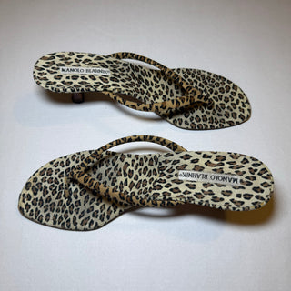 Manolo Blahnik: Vintage Leopard Flip-Flop Kitten Heels