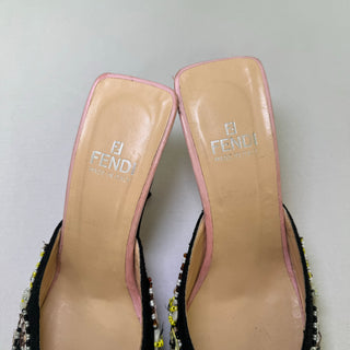 Fendi: Vintage Embroidered Kitten Heels (37)