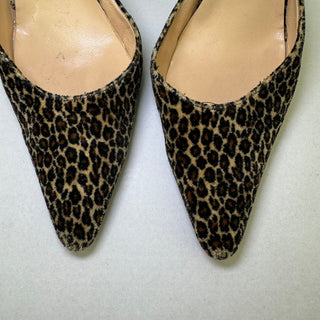 Manolo Blahnik: Vintage Furry Leopard Sling-Back Kitten Heels