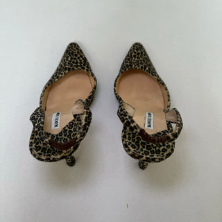 Manolo Blahnik: Vintage Furry Leopard Sling-Back Kitten Heels