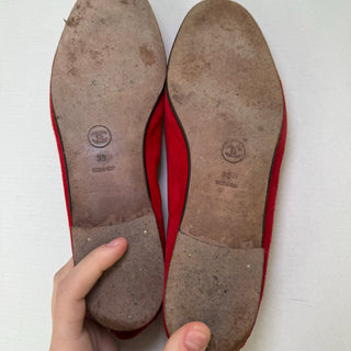 Chanel: Vintage Red Suede Loafers (39.5)