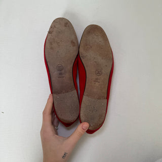 Chanel: Vintage Red Suede Loafers (39.5)