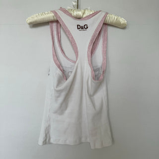 D&G: Vintage "Freedom" Lace Trim Graphic Tank