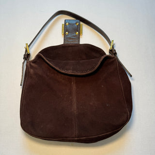 Fendi: Vintage Brown Suede Bucket Baguette