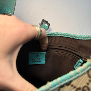 Gucci: Jackie Teal & Logo Printed Bag