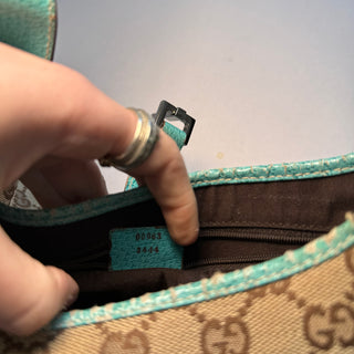 Gucci: Jackie Teal & Logo Printed Bag