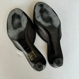 Chanel: Vintage Black CC Kitten Heel Mules (36.5)